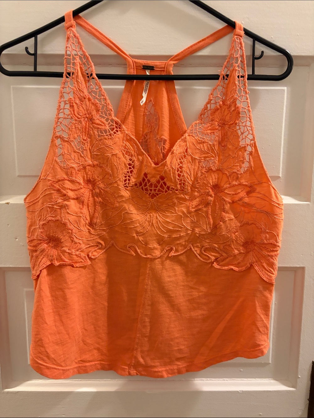 Free People Pink Melon Lace-Detail Camisole